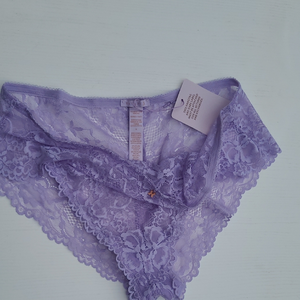 Savage X Fenty Lavender Lace Panty Last Call Free With Sale
